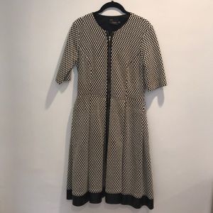 Houndstooth zip up dress